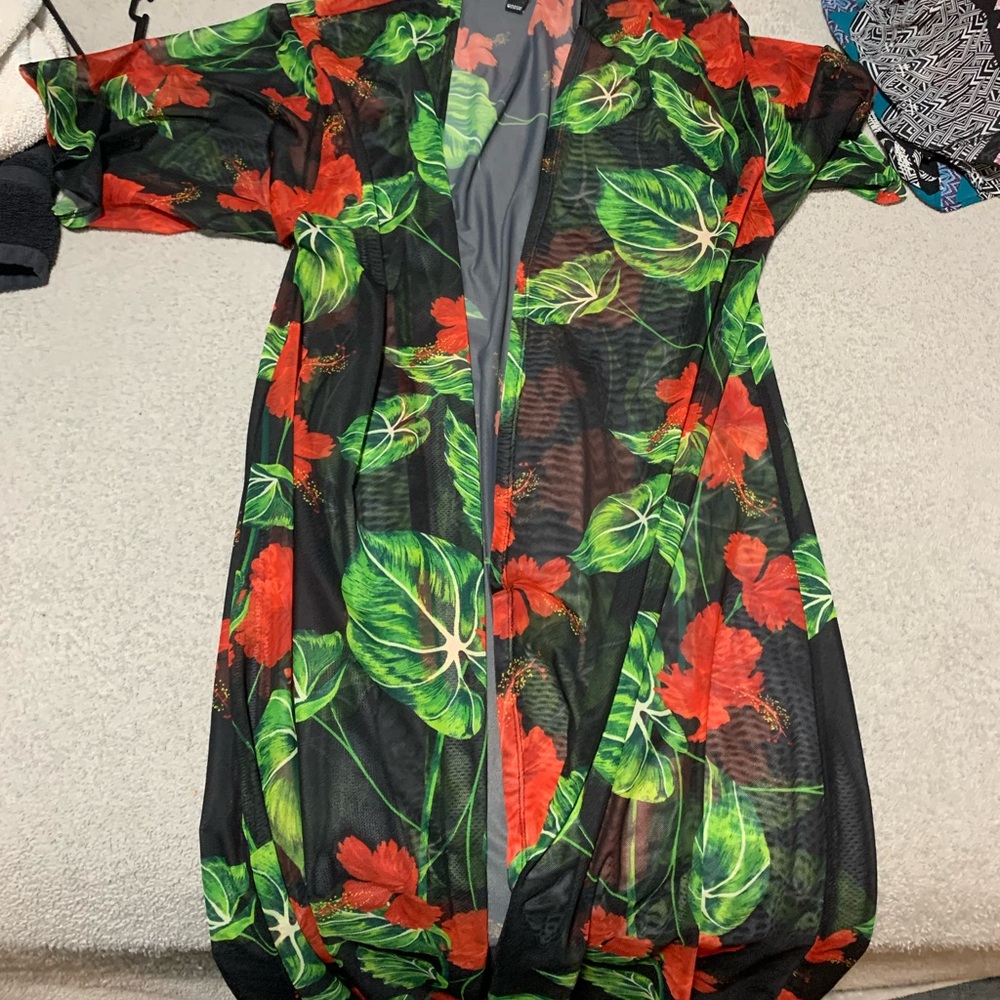 Floral Sheer Kimono Cover-Up